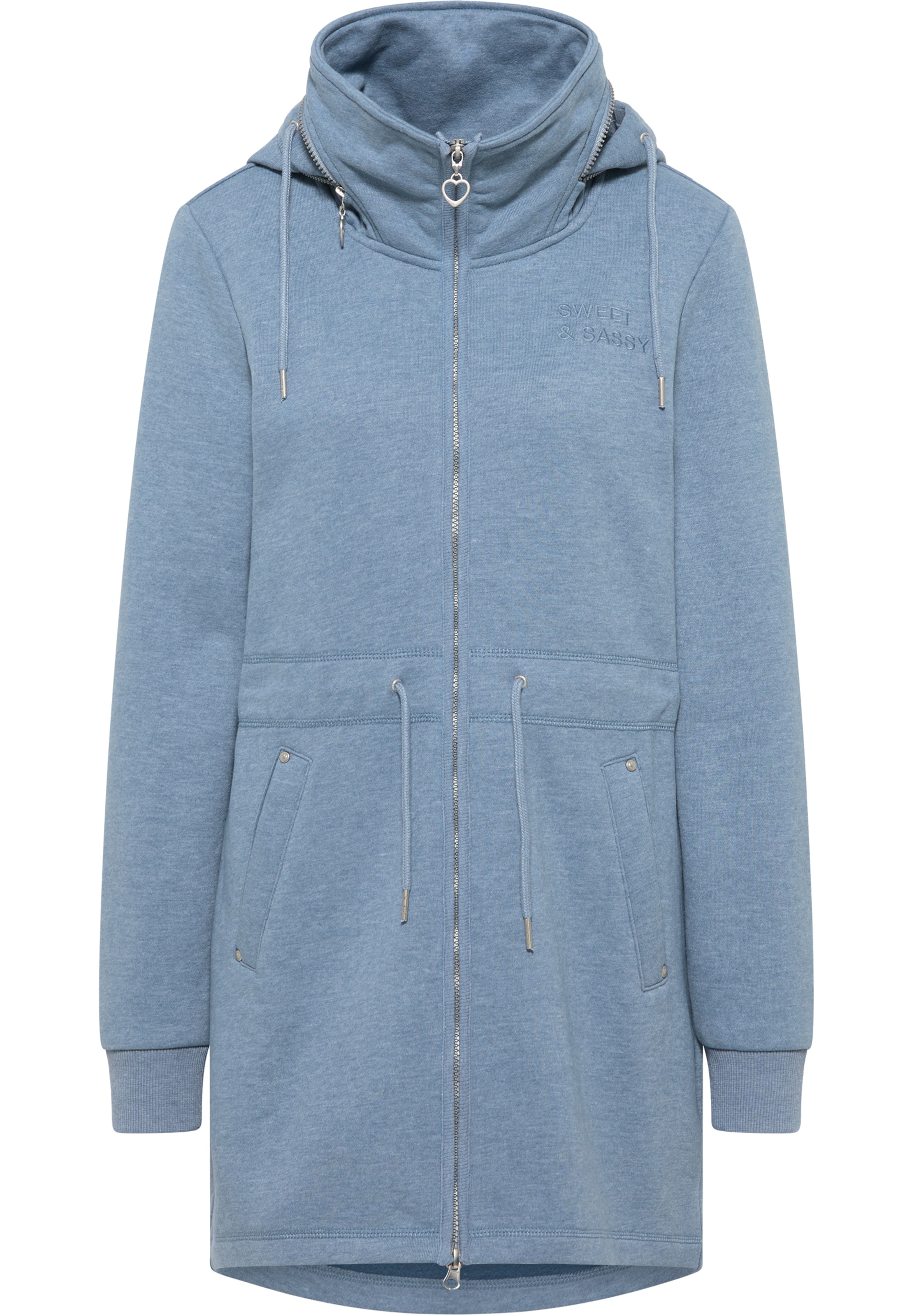 MYMO Tepláková bunda - Modrá: predná strana