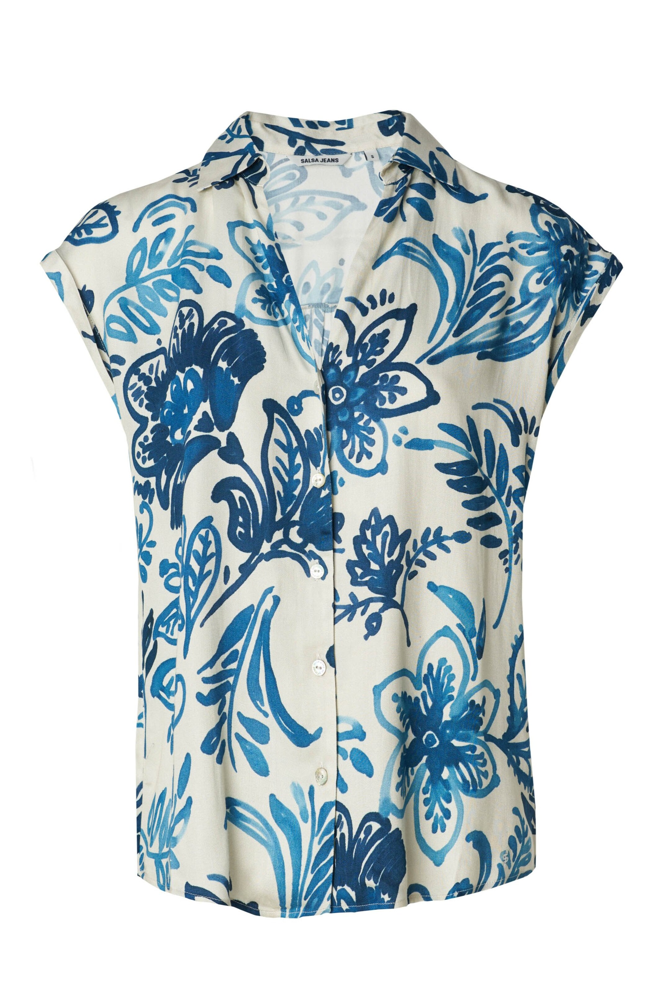 Salsa Jeans Bluse in Blau: Vorderseite