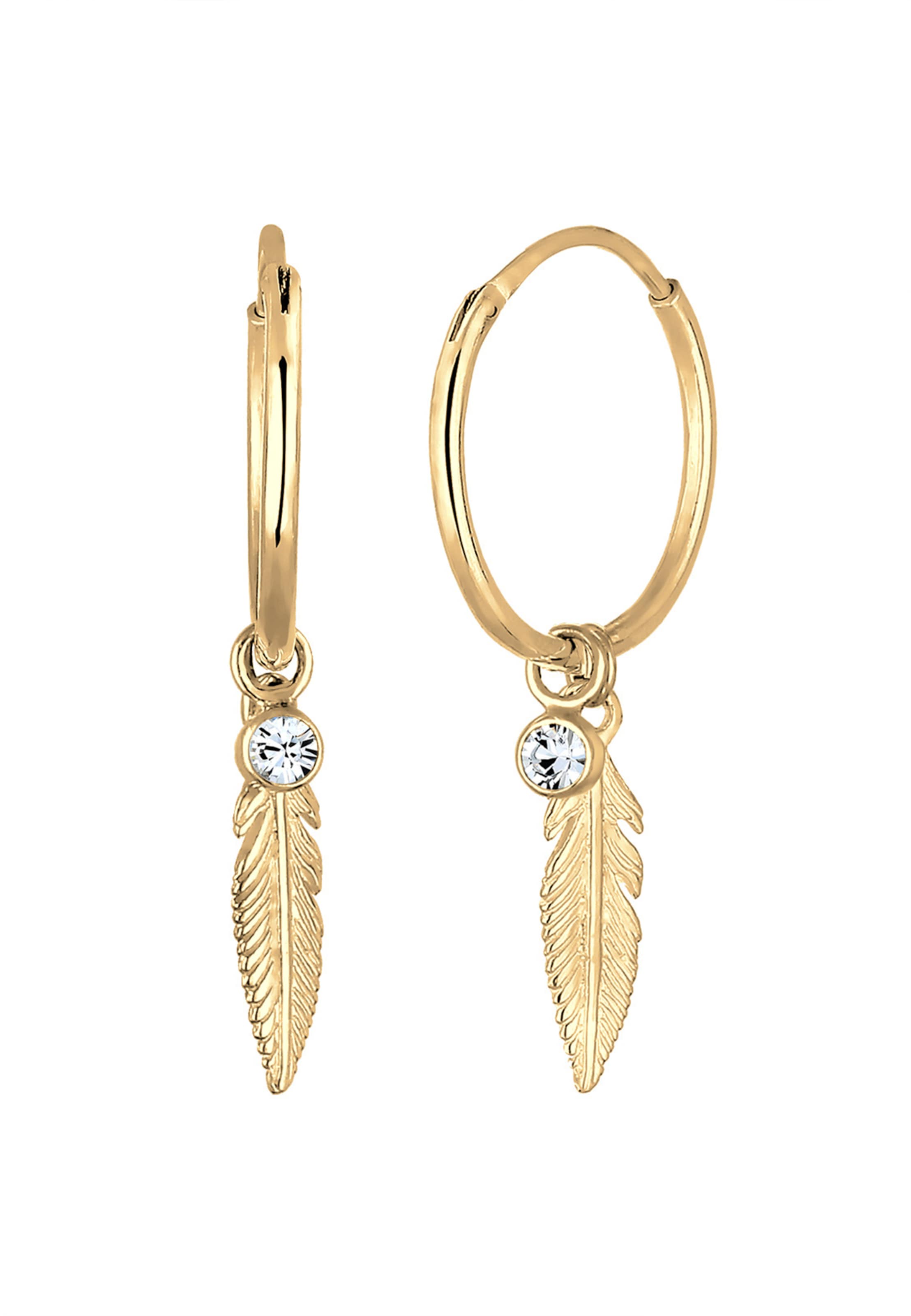 ELLI Earrings &#x27;Feder&#x27; in Gold: front