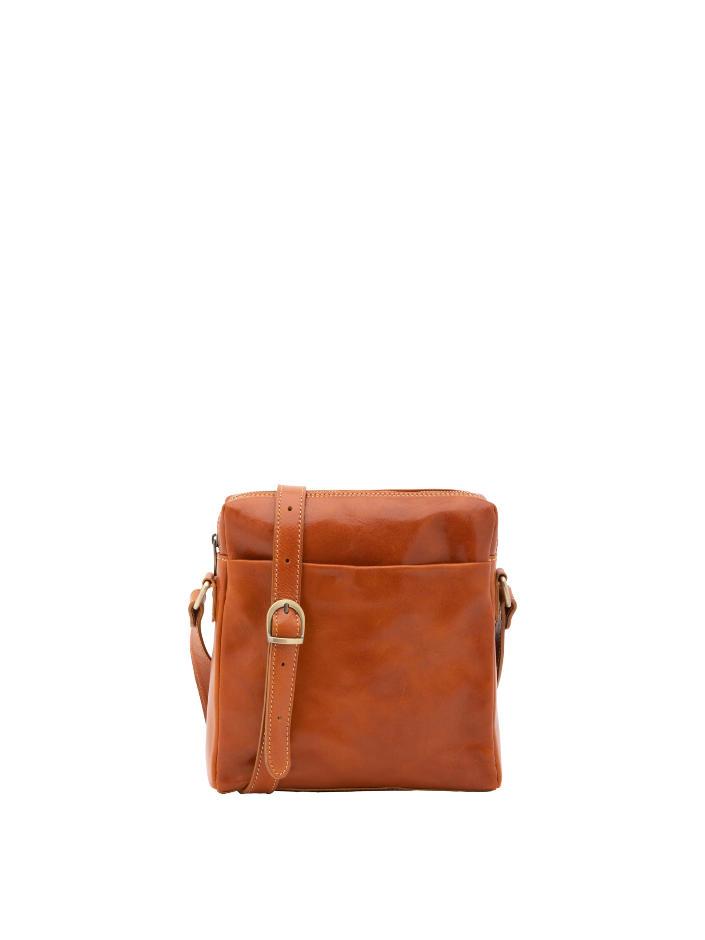 Borsa a tracolla 'Borsa a tracolla uomo vera pelle vacchetta con zip - Made in Italy' di I Fratelli in beige: frontale