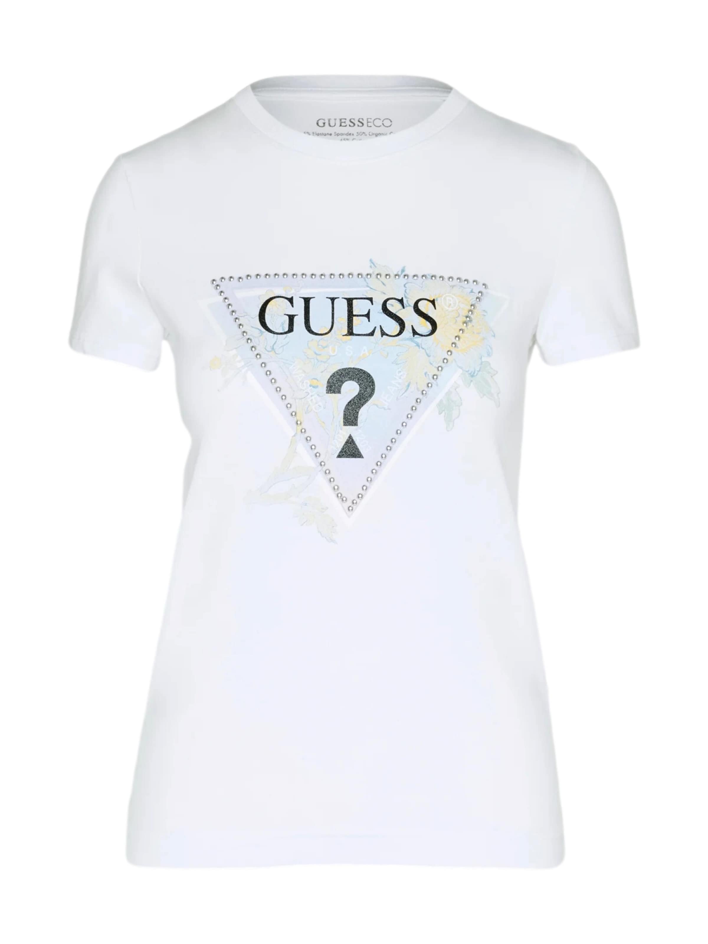 T-shirt 'ALVA' GUESS en blanc : devant