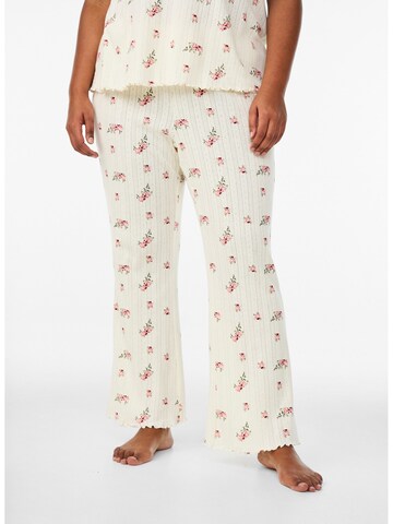 Zizzi Панталон пижама 'MPointy' в бяло