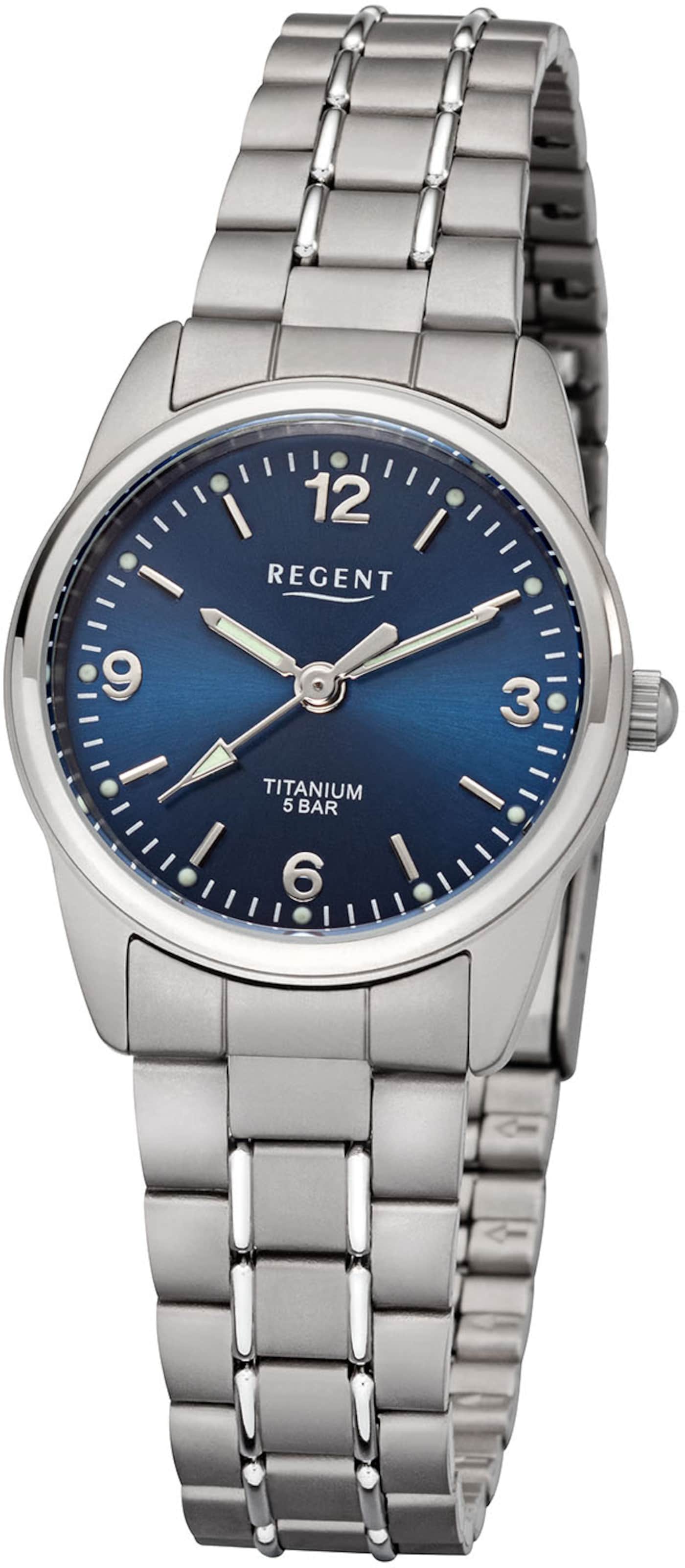 REGENT Analoguhr in Silber: Vorderseite