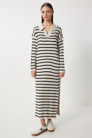 Happiness İstanbul Плетена рокля в бежово: отпред