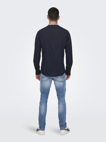 Only & Sons Slim Fit Paita 'Caiden' värissä sininen