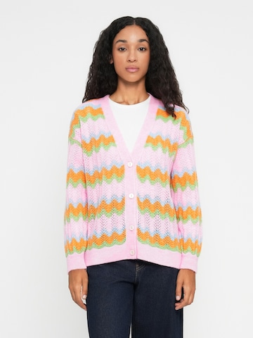 Cardigan 'ONLLUNA' ONLY en rose : devant