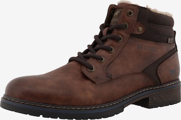 MUSTANG Lace-Up Boots 'Marcas' in Brown: front