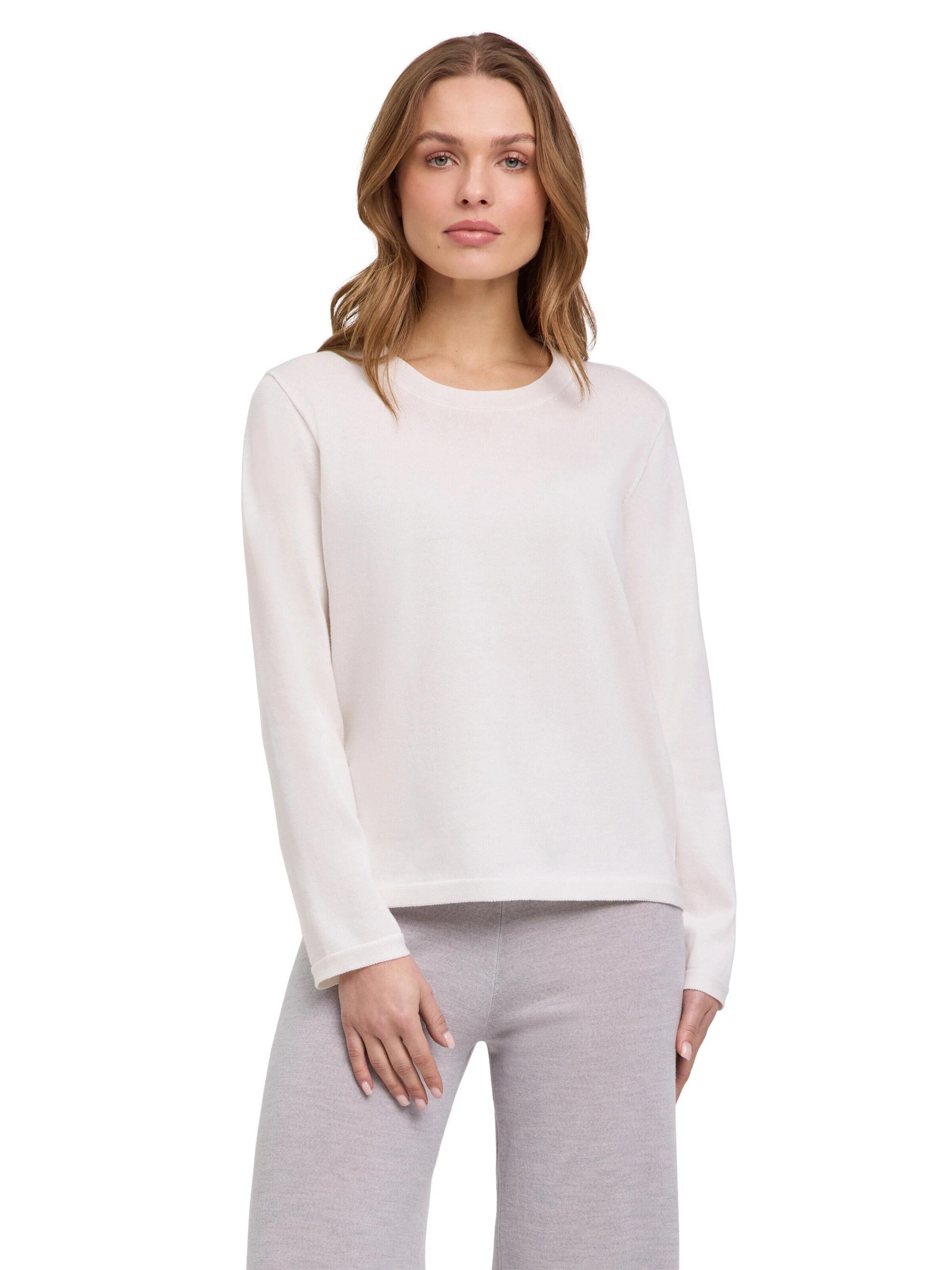 FALKE Pullover 'Cotton Knit'‌ in Weiß: Vorderseite