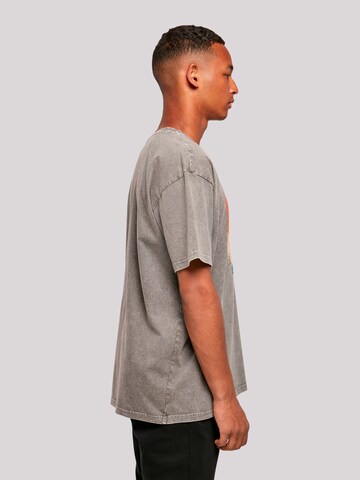 F4NT4STIC Shirt 'Berg Sonnenuntergang Geometrisch' in Grijs