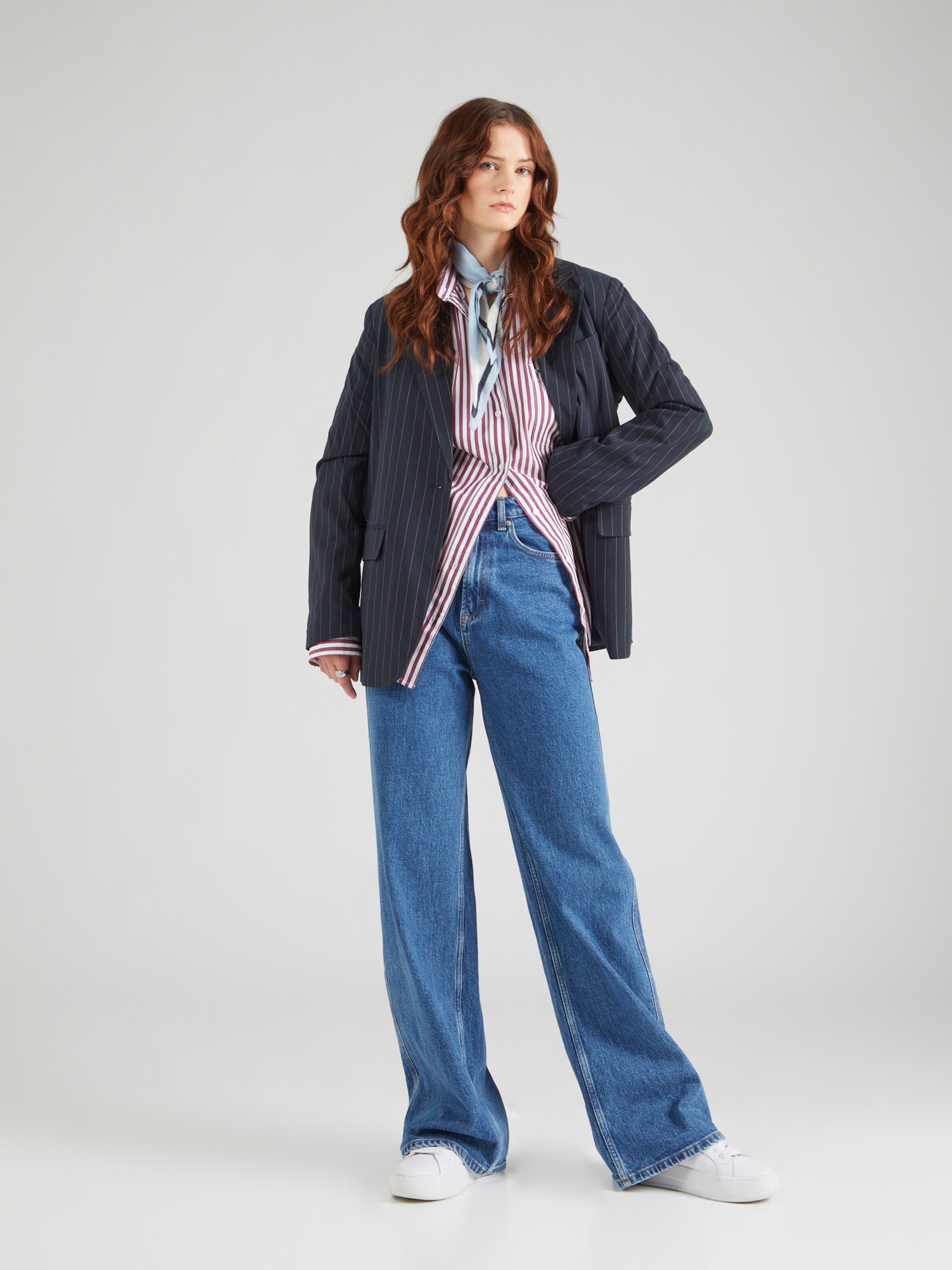 Tommy Jeans Blouse OVS PINSTRIPE in Purple ABOUT YOU