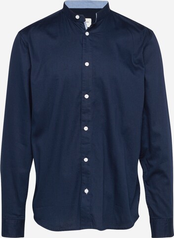 Coupe slim Chemise TOM TAILOR en bleu : devant