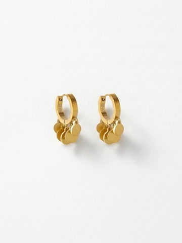 DNSK Copenhagen Øreringe 'NORA Waterproof 18K Gold Plated Huggies – Brushed Stainless Steel' i guld: forside