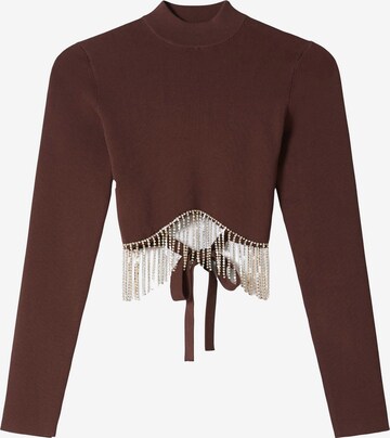 Pull-over Bershka en marron : devant