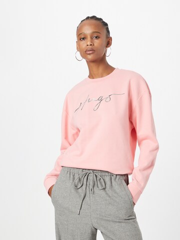 HUGO Red Sweatshirt 'Easy Crew' in Roze: voorkant