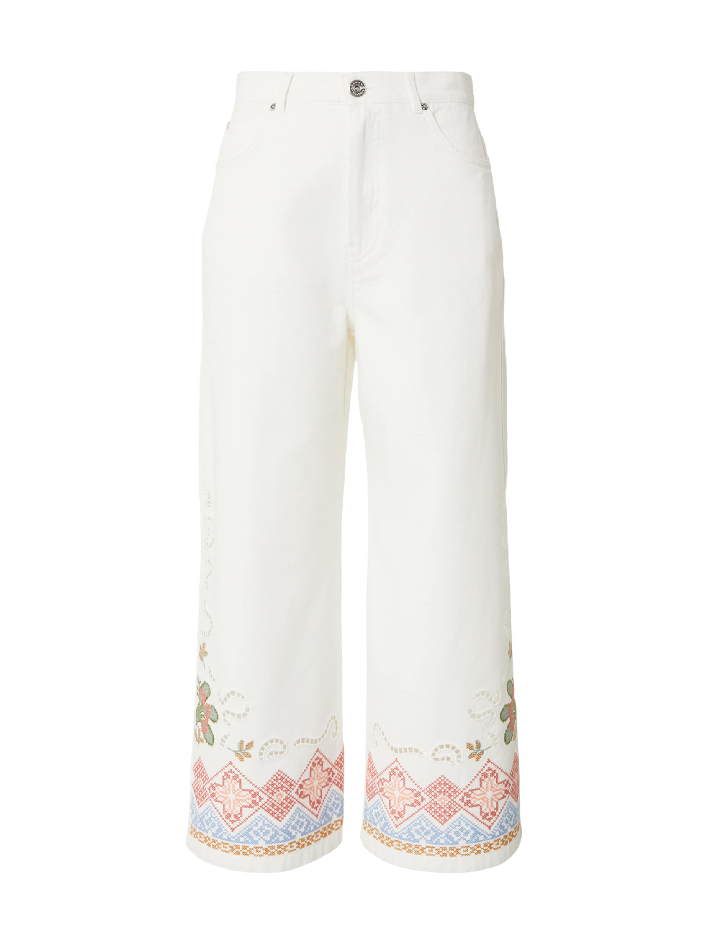 Weekend Max Mara Široký strih Džínsy 'ADUNCO' - Biela: predná strana