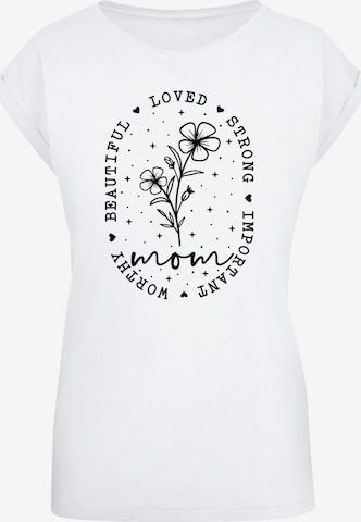 F4NT4STIC T-Shirt 'Mothers Day Black Art Print for Mom Best Mom Ever' in Weiß: Vorderseite