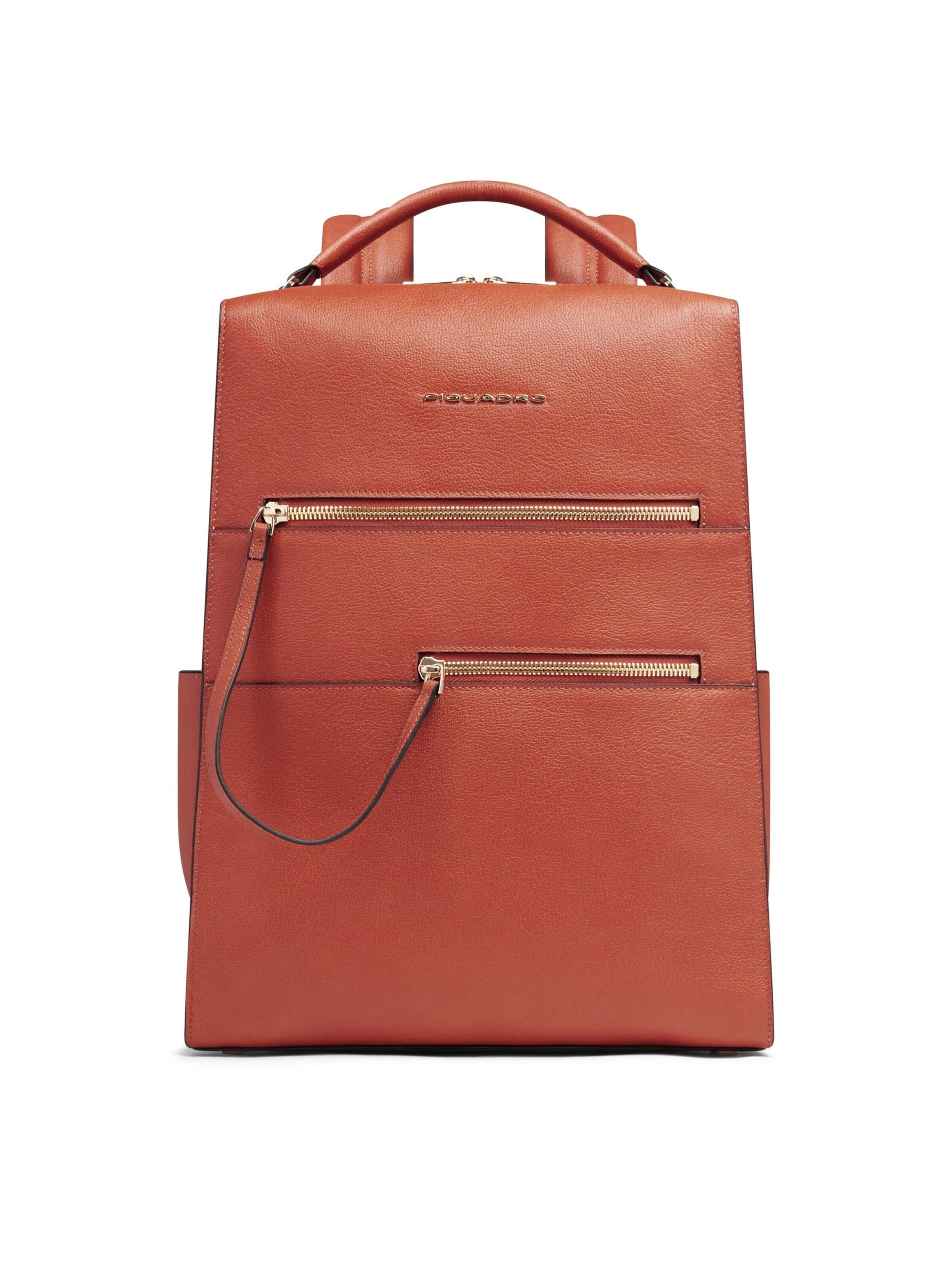 Sac à dos Piquadro en orange : devant