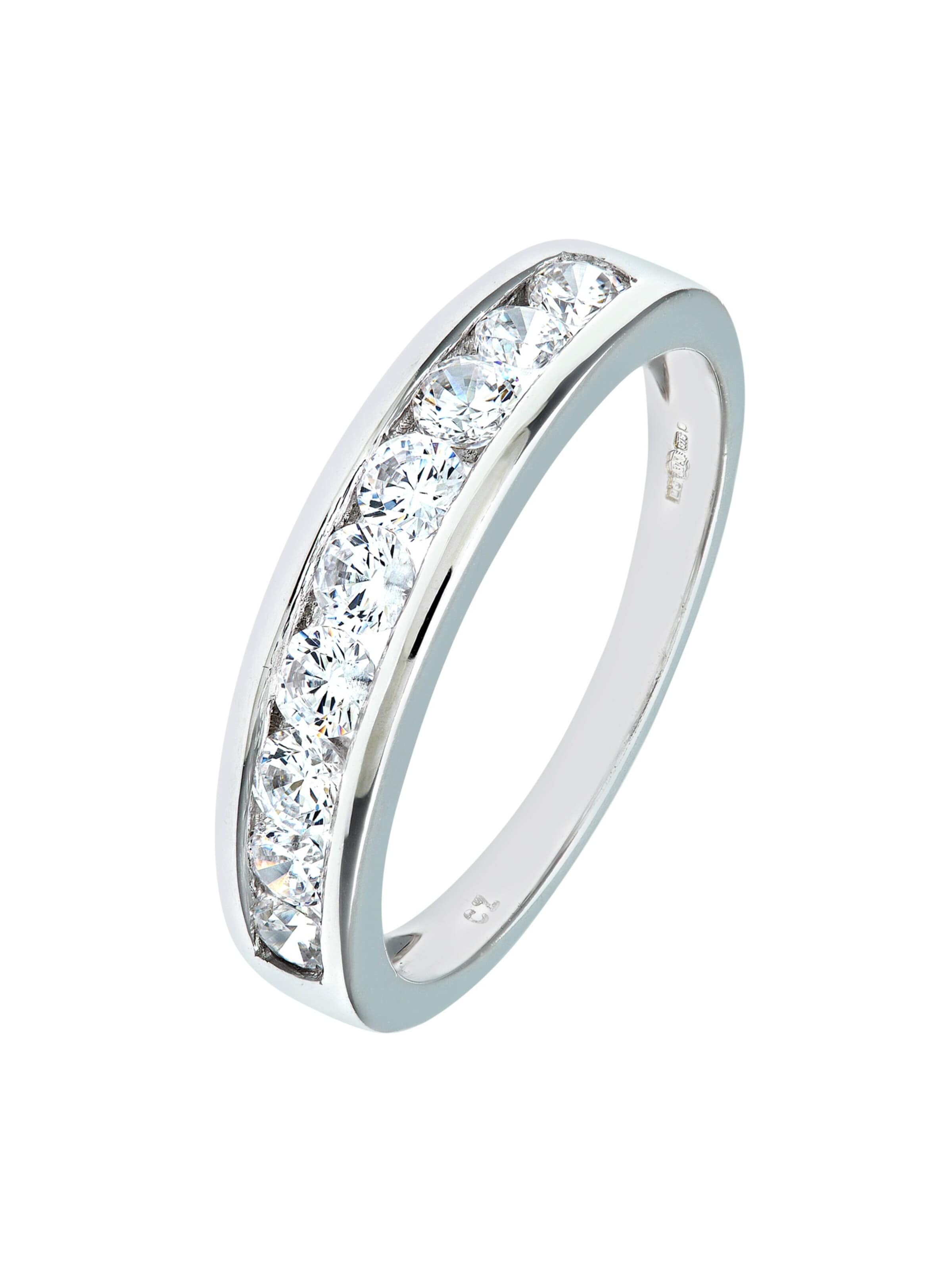 DIAMANT LETERNEL Ring 'Eternity-Ring aus 375 Weißgold mit Zirkonia' in Silver