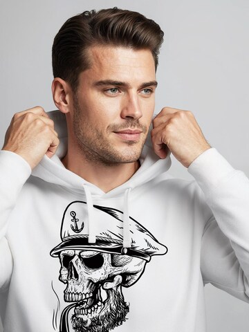 Neverless Sweatshirt 'Captain Skull 2'‌‌‌‌‌‌‌‌ in Weiß