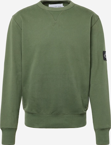 Sweat-shirt Calvin Klein Jeans en vert : devant