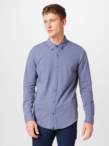 Abercrombie & Fitch Slim fit Overhemd in Blauw: voorkant