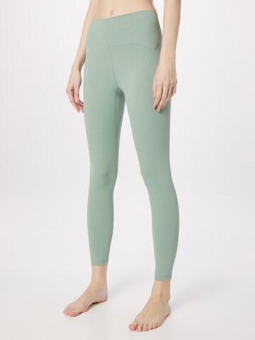 ADIDAS PERFORMANCE - Skinny Calças de desporto 'Studio Luxe' em verde: frente