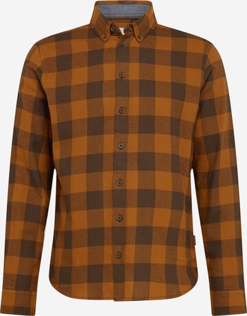 BLEND Regular fit Button Up Shirt in Brown: front