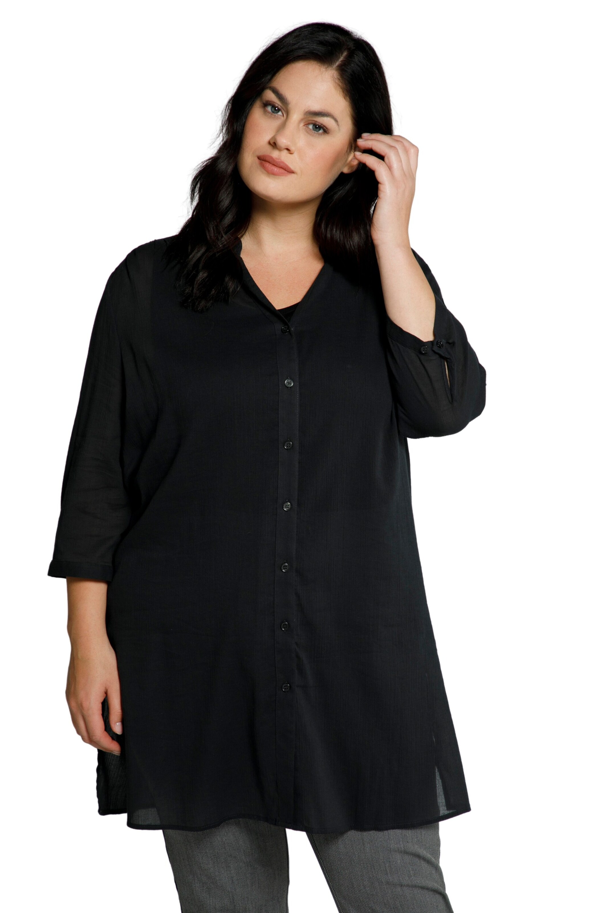 Ulla Popken Bluse in Schwarz: Vorderseite