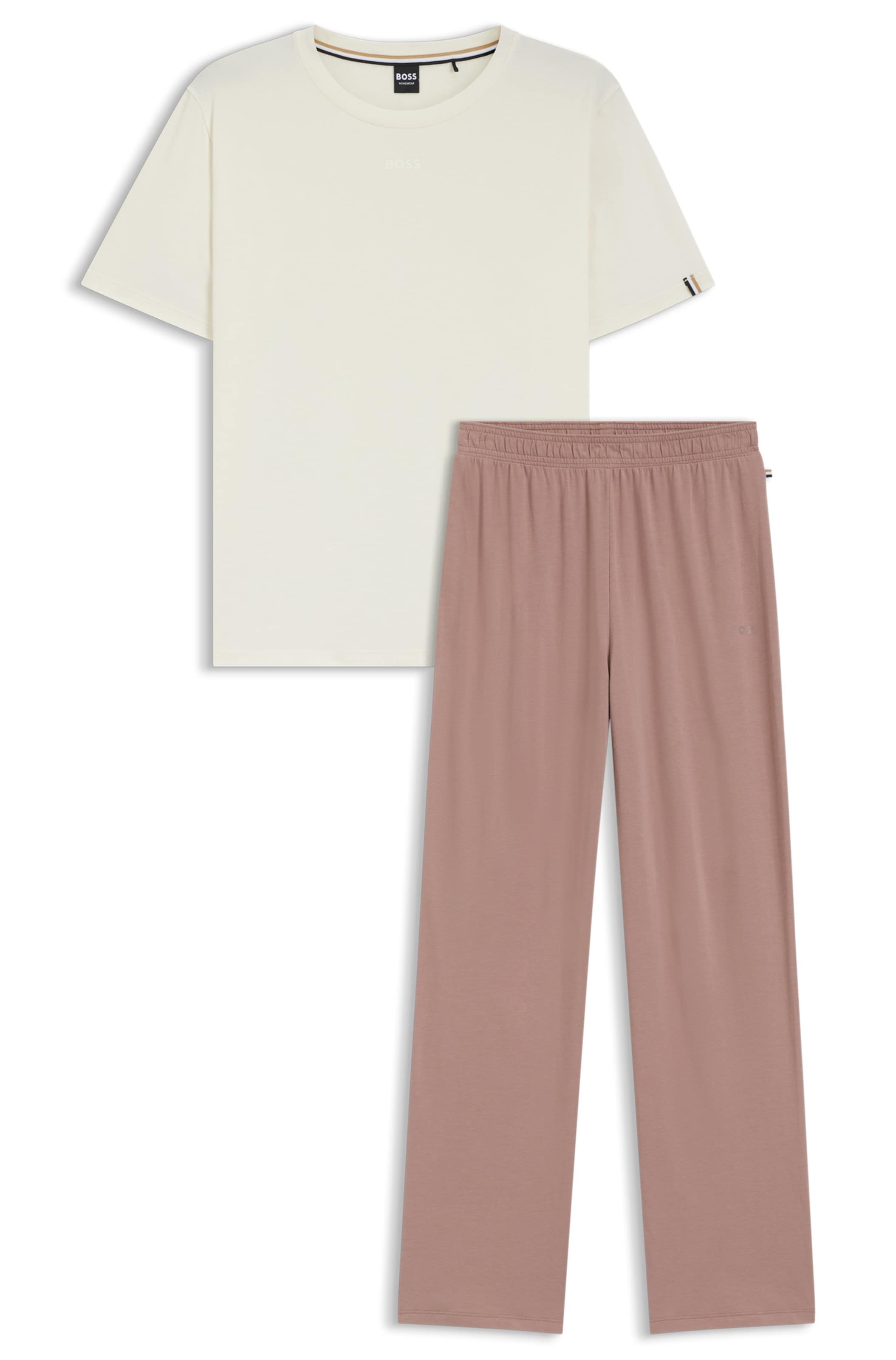 BOSS Pyjama in Beige: Vorderseite