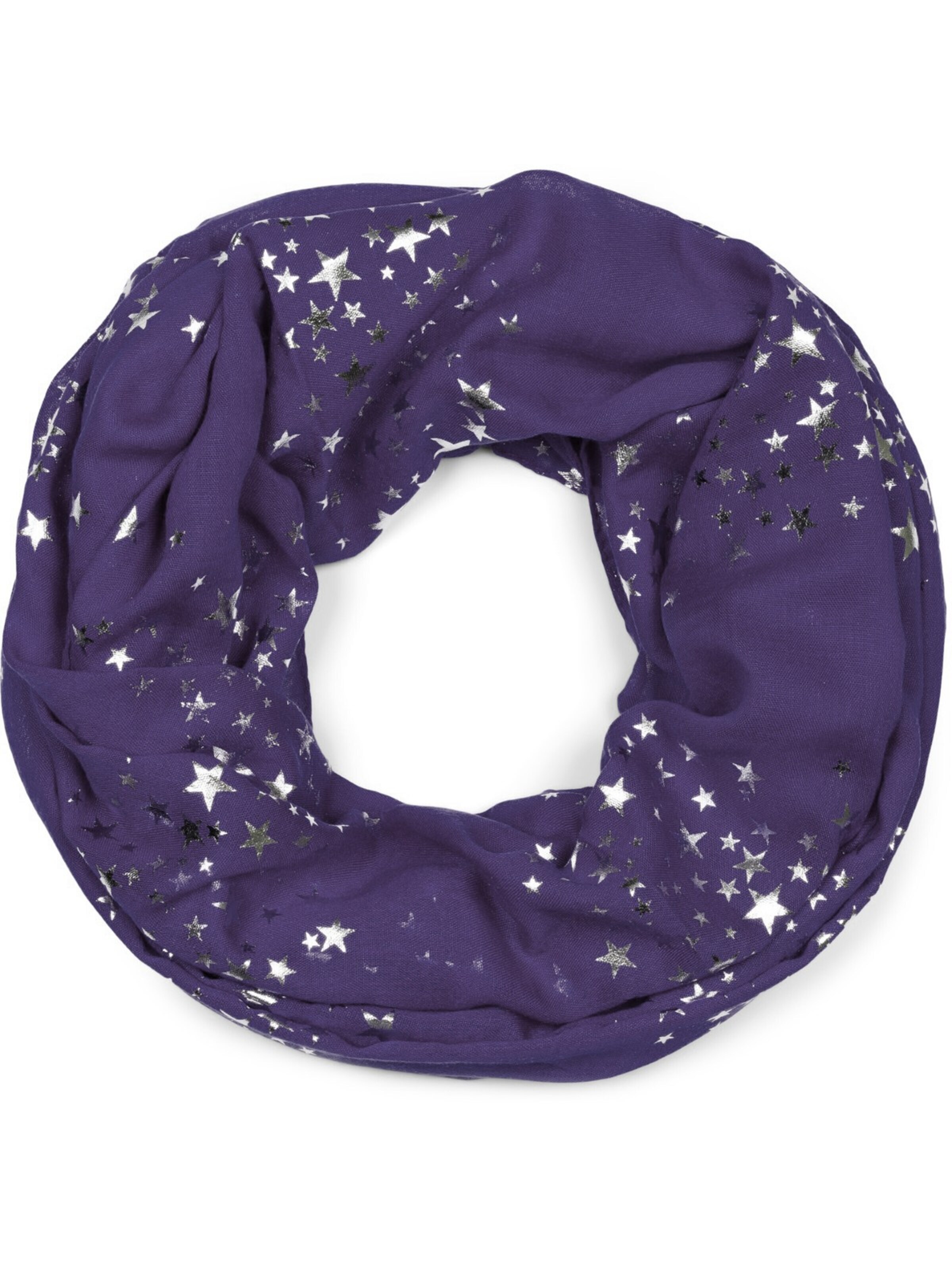 styleBREAKER Loop scarf 'Loop Schal mit Metallic Sterne Print' in Blue: front