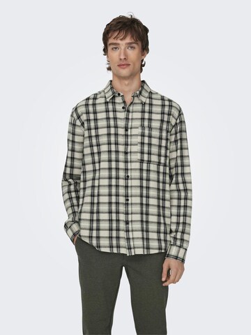 Only & Sons - Regular Fit Camisa 'LESTER' em cinzento: frente