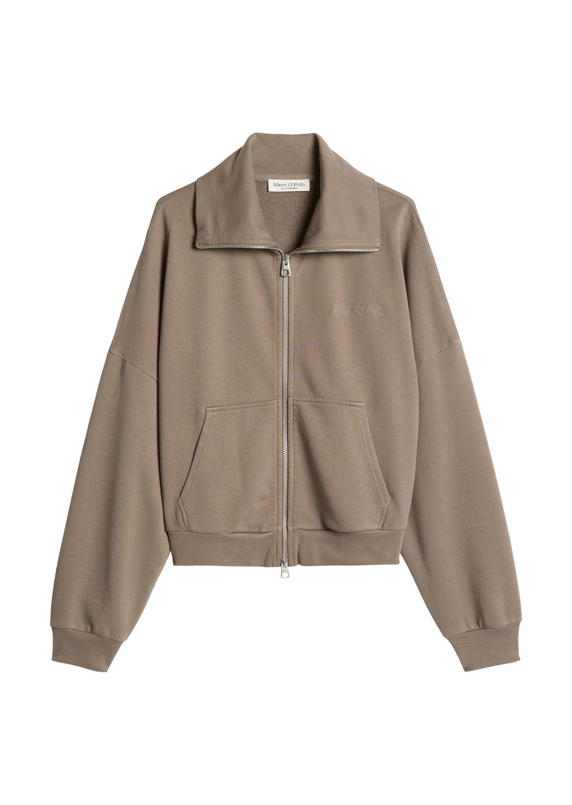 Veste de survêtement Marc O'Polo en marron : devant