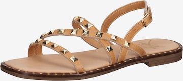 SANSIBAR Strap Sandals in Brown: front