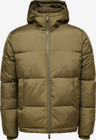 SELECTED HOMME Winter Jacket in Green: front