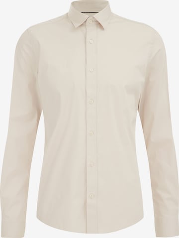 WE Fashion Button Up Shirt in Beige: front