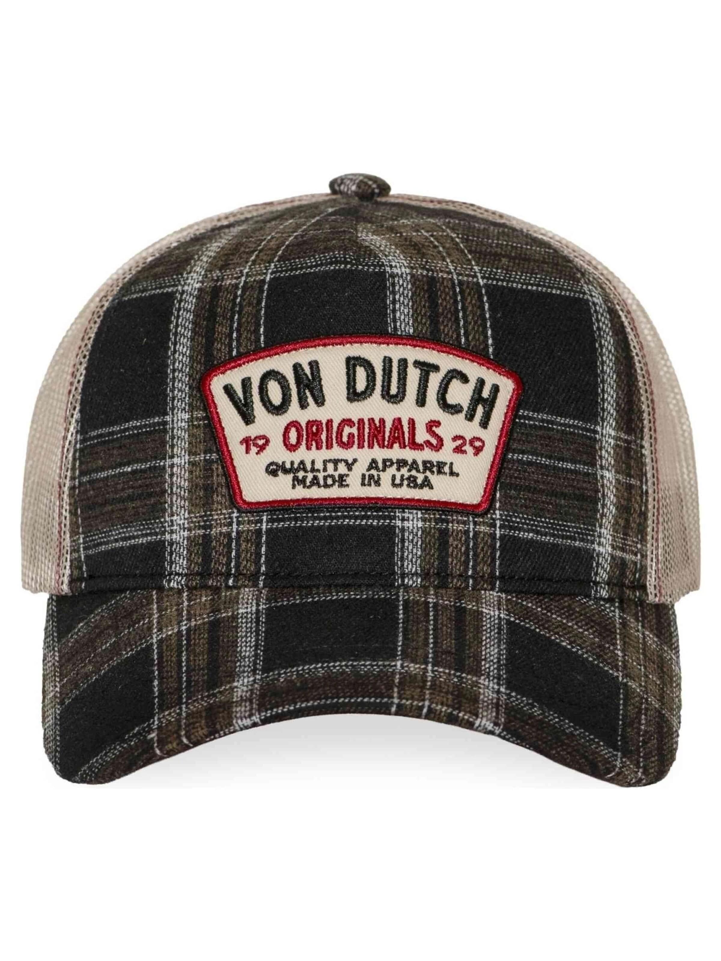 Von Dutch Kšiltovka 'Gorra von dutch negra cuadros car 10 trucker cap' – černá: přední strana