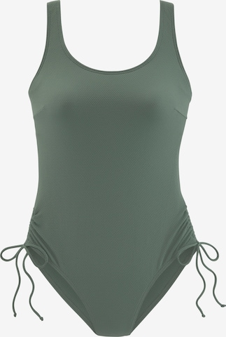 LASCANA T-shirt Swimsuit in Green: front