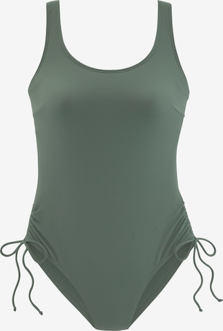 Sutien de tricou Costum de baie întreg de la LASCANA pe verde: față