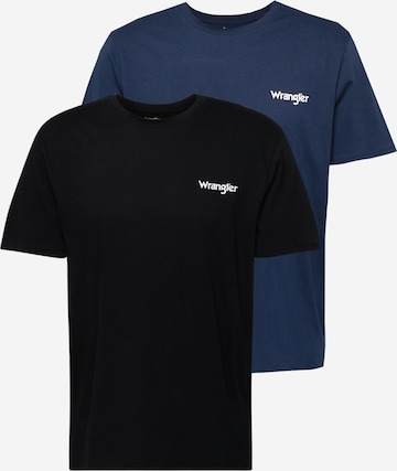 WRANGLER Shirt '2PACK SIGN OFF TEE' in Blue: front