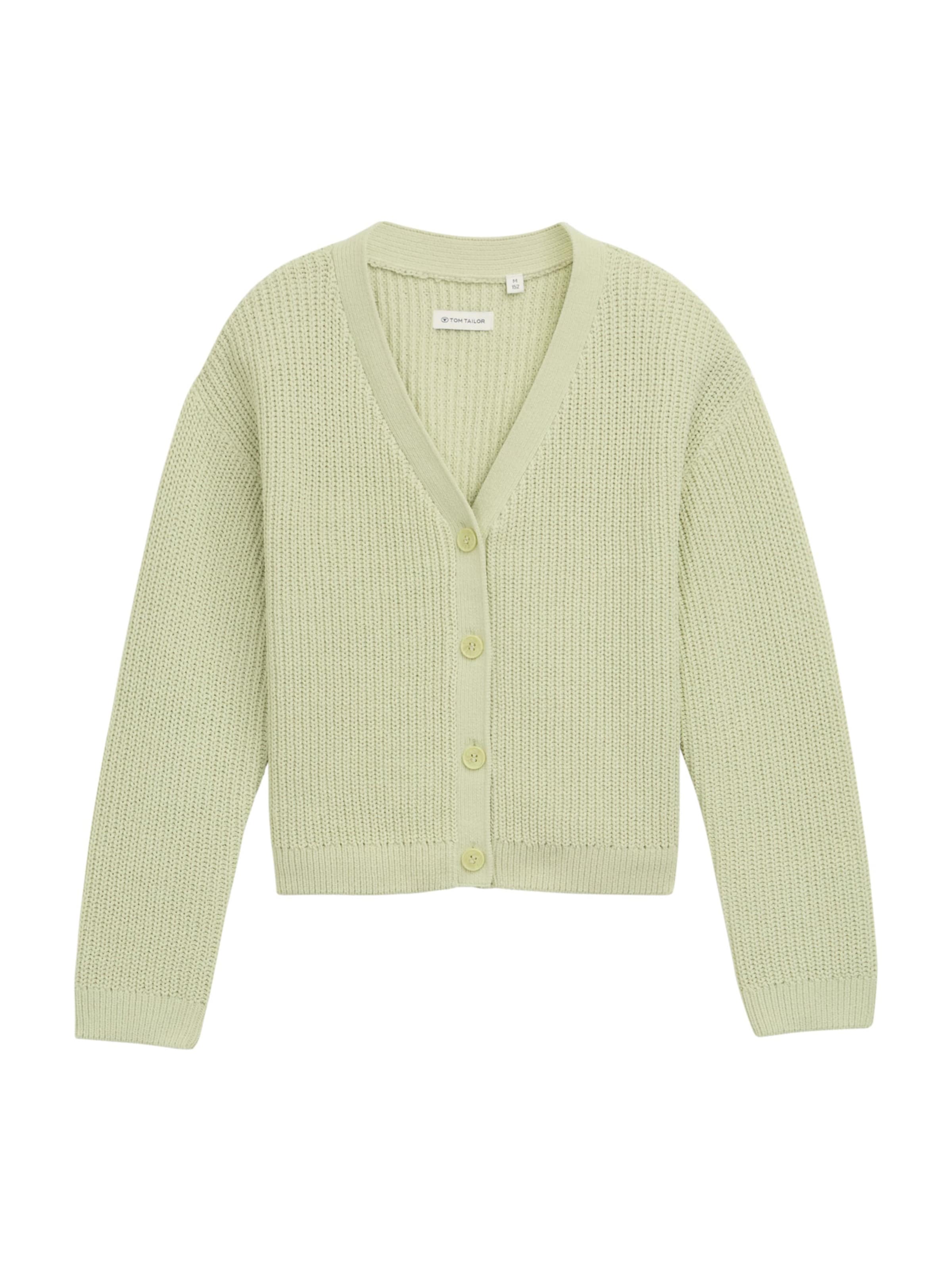 TOM TAILOR Knit Cardigan in Green: front