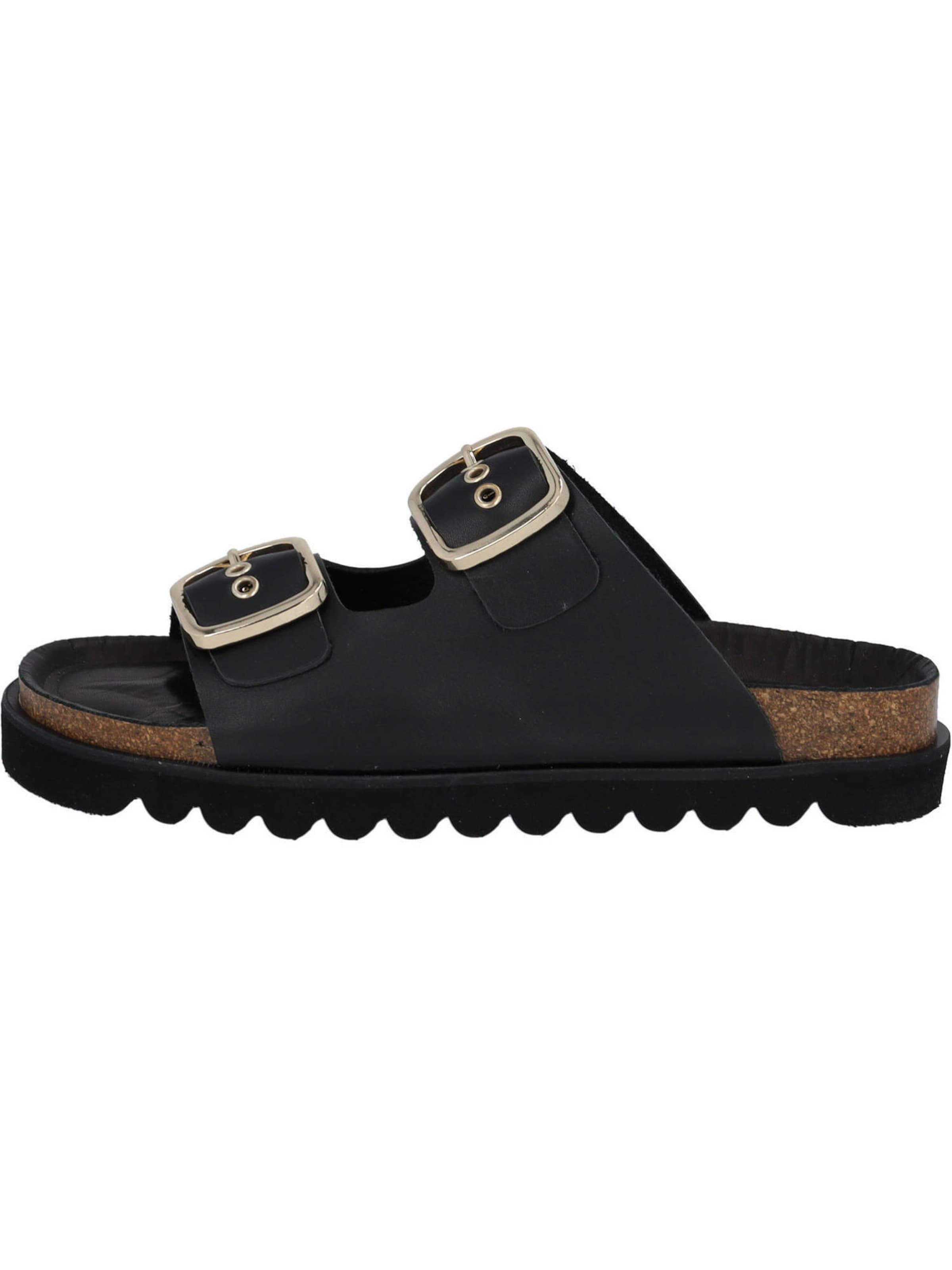 Palado by Sila Sahin Pantofle 'Korfu ' – černá: přední strana