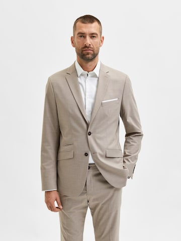 Coupe slim Veste de costume 'Nick' SELECTED HOMME en beige : devant