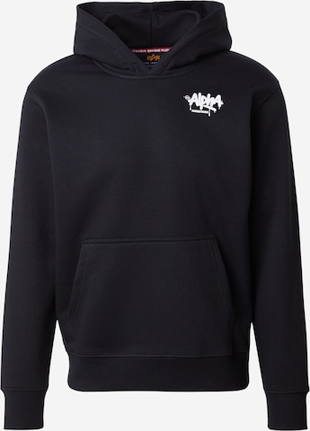 Sweat-shirt 'Signature' ALPHA INDUSTRIES en noir : devant
