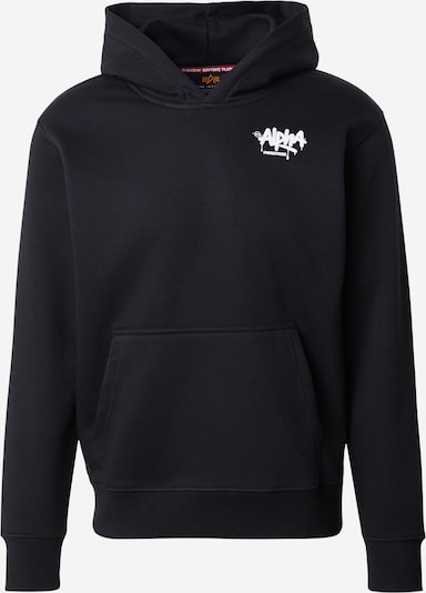 S dydžio Megztinis be užsegimo 'Signature' iš ALPHA INDUSTRIES, spalva – juoda / balta, Prekių apžvalga