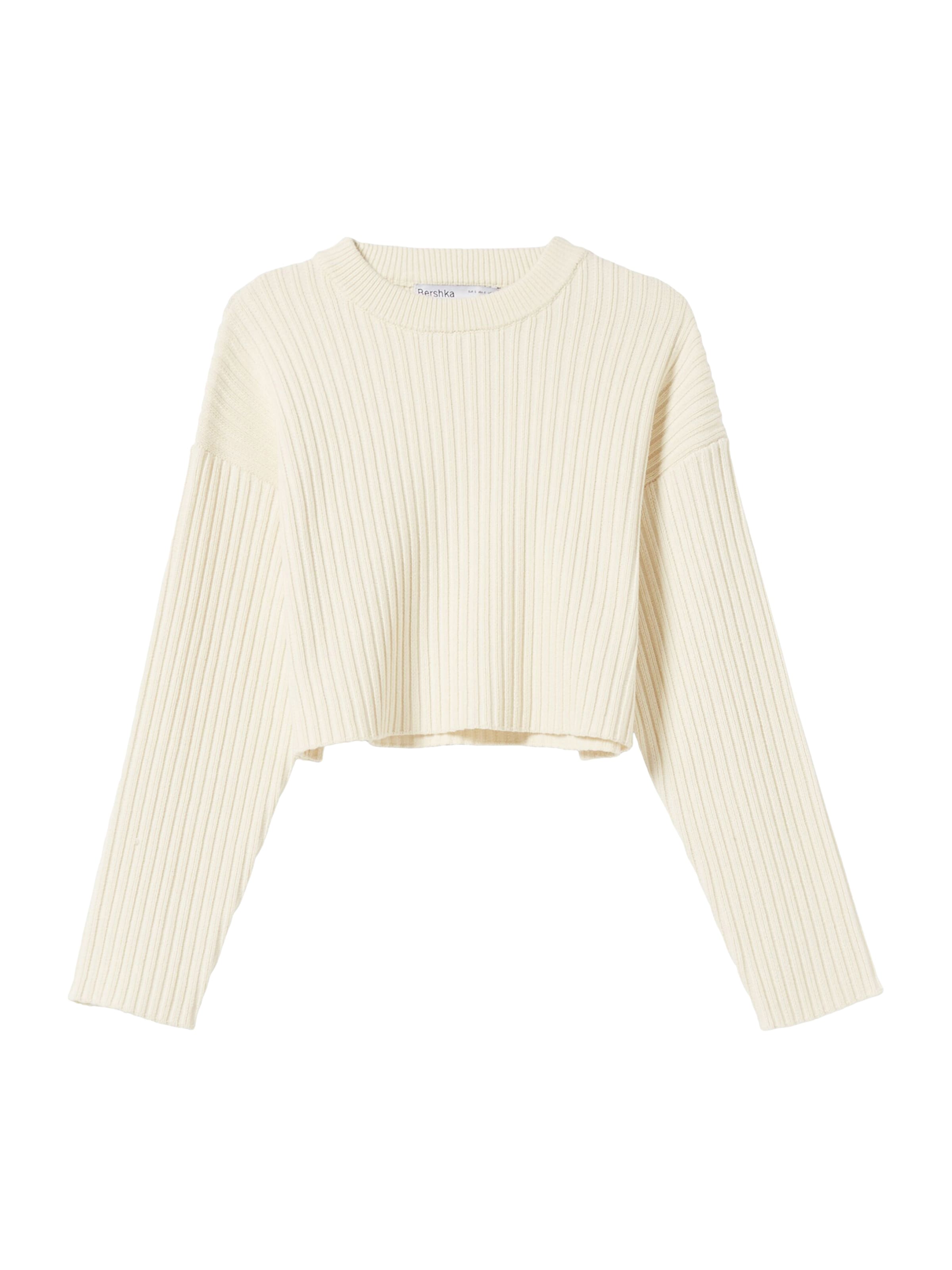 BershkaPulover - bež boja: prednji dio
