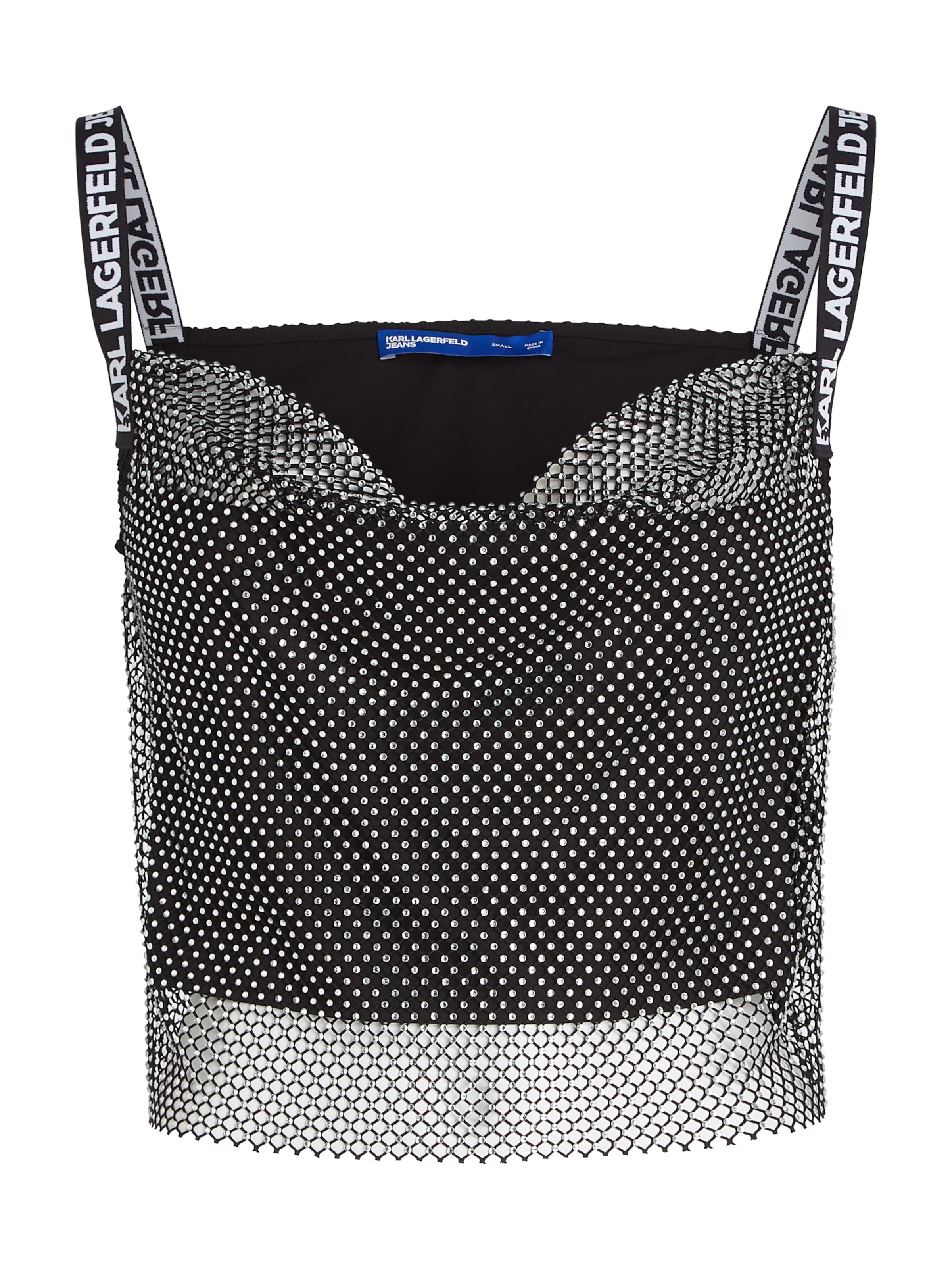 KARL LAGERFELD JEANS Top 'KETTENHEMD' in Schwarz: Vorderseite