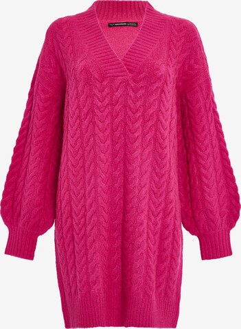 Threadbare Gebreide jurk 'Chalk' in Roze: voorkant