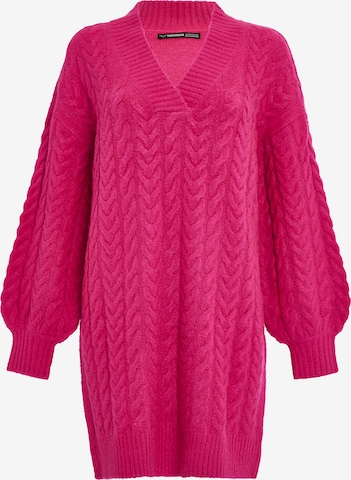 Robes en maille 'Chalk' Threadbare en rose : devant