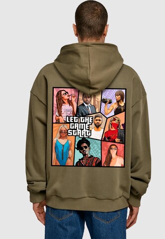 Merchcode Sweatshirt 'Grand Collage' in Grün: Vorderseite