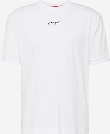 HUGO Тениска 'Dontevideo' в бяло: отпред